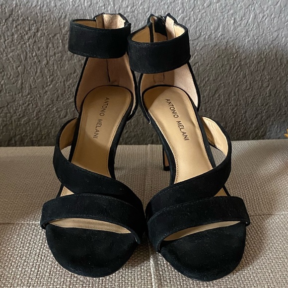 Black Suede ANTONIO MELANI Heels - Picture 2 of 6